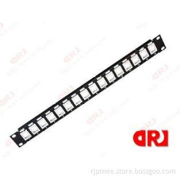 1U 16 port empty Rj45 Rack Mount Patch Panel to Support 22